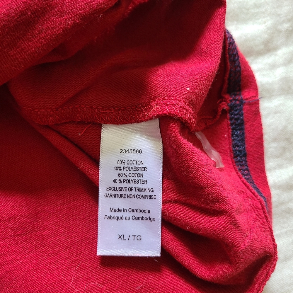Original Weatherproof Vintage Men's XL Pajama Top Red Navy Cotton Long Sleeves - Picture 9 of 13